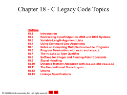 Chapter 18 - C Legacy Code Topics