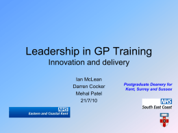 Leadership in GP Training