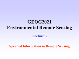 GEOG2021 Environmental Remote Sensing