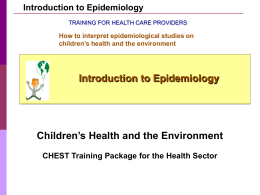How to interpret epdemiological studies in pediatric