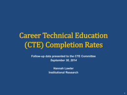 Career Technical Education (CTE) Completion Rates