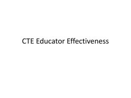 CTE Educator Effectiveness
