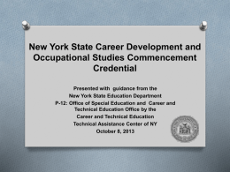 New York State Career Development and Occupational Studies