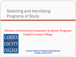 Programs of study - Camden County College