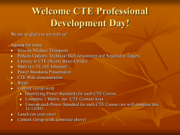 Power Standards for CTE