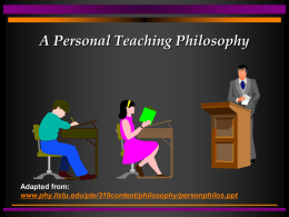 A Personal Teaching Philosophy