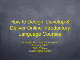 How to Design, Develop & Deliver Online Introductory