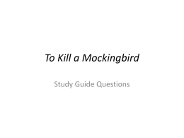 To Kill a Mockingbird - Mrs. Graves' Website
