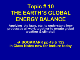 Global Energy Balance - Laboratory of Tree