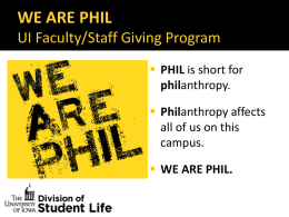 WE ARE PHIL UI Faculty/Staff Giving Program