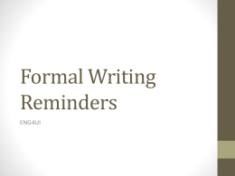 Writing Reminders
