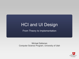 HCI and UI Design