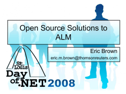 Open Source Solutions to ALM - Home