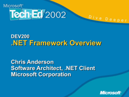 DEV200: .NET Framework Overview