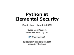 Python at Elemental
