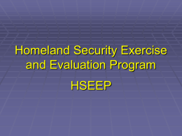 Homeland Security Exercise and Evaluation Program
