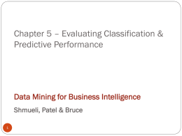 Chapter 4 – Evaluating Classification & Predictive Performance