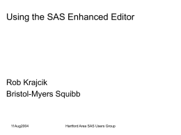 Using the SAS Enhanced Editor