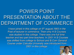 POWER POINT PRESENTATION ABOUT THE DEPARTMENT OF …