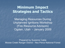 Minimum Impact Suppression Strategies & Tactics