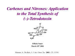 Carbenes and Nitrenes: Application to the Total Synthesis