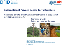 DFID involvement in Private Sector Infrastructure