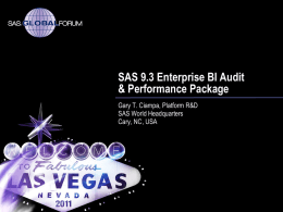 SAS 9.3 Enterprise BI Audit& Performance Package