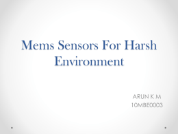 Mems Sensors For Harsh Environment