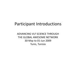 Participant Introductions