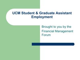 UCM Student & Graduate Assistant Employment