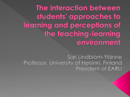 The interaction between students' approaches to learning