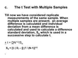 c. The t Test with Multiple Samples