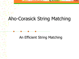 Aho-Corasick String Matching