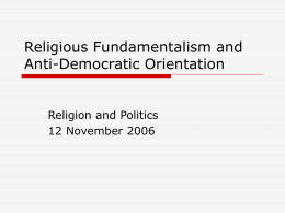 Religious Fundamentalism and Anti