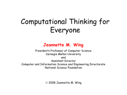 Computational Thinking for Everyone