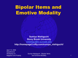 Bipolar Items and Emotive Modality