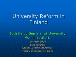 University Reform in Finland