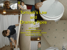 Torricelli's Law and Draining Pipes