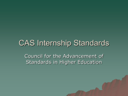 CAS Internship Standards