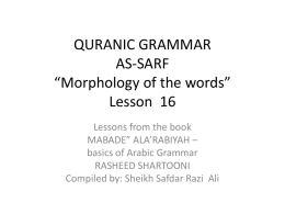 Arabic Grammar Part 2 “Verbs”