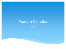 Modern Genetics - Tri-Valley Local Schools