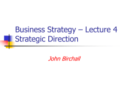 Business Strategy Strategic Direction