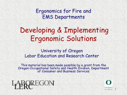 Ergonomics for Eugene Fire and EMS