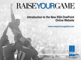 Introduction to the New SSA OnePoint Online Website