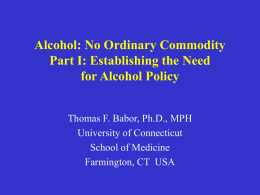 Alcohol Research and the Alcoholic Beverage Industry