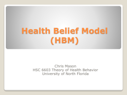 Health Belief Model (HBM) - Theory of Health Behavior