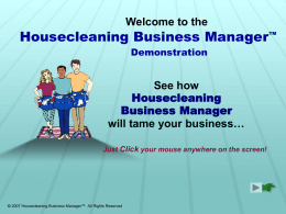 Welcome to Housecleaning Business Manager