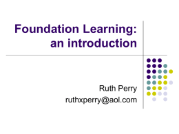 Foundation Learning: an introduction