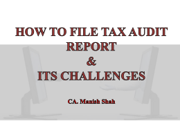 STEPS TO UPLOAD TAX AUDIT REPORT