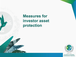 Initiatives for investor asset protection
